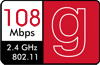 108 Mbps 2,4 GHz 802.11g
