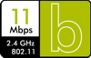 11 Mbps 2,4 GHz 802.11b