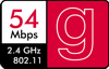 54 Mbps 2.4 GHz 802.11g